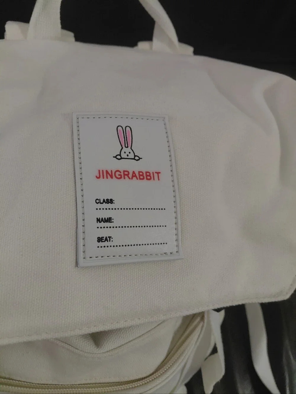 Jingrabbit White Canvas Backpack for Men - Casual Urban Daypack